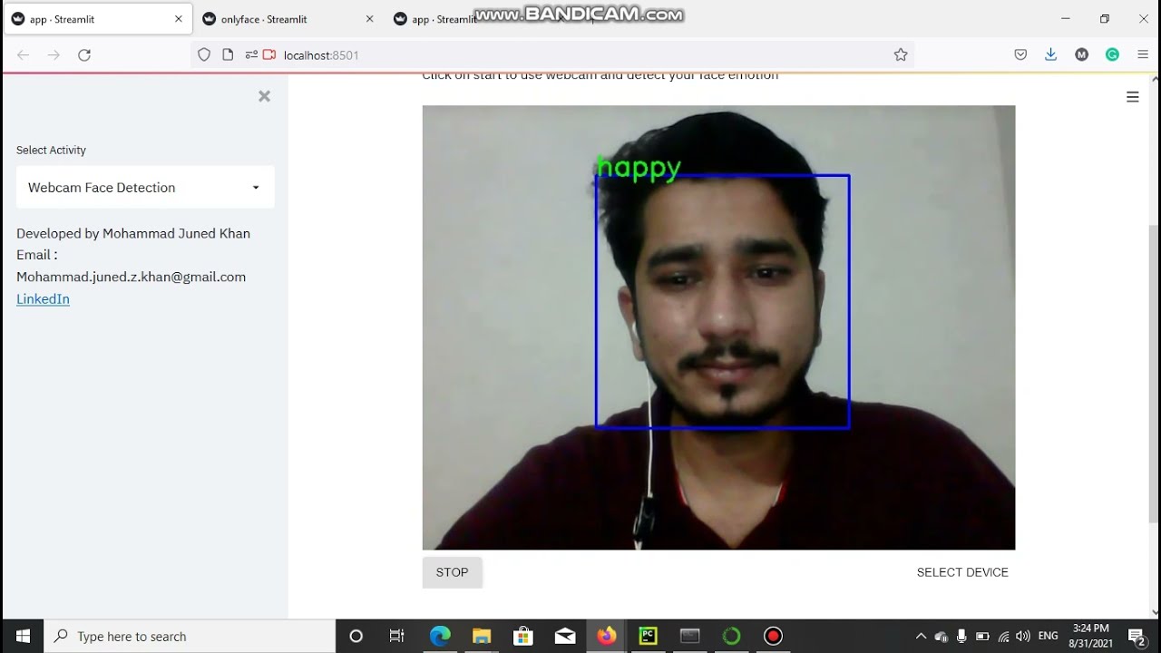 Real time Face emotion detection using streamlit and deep-learning  CNN model.