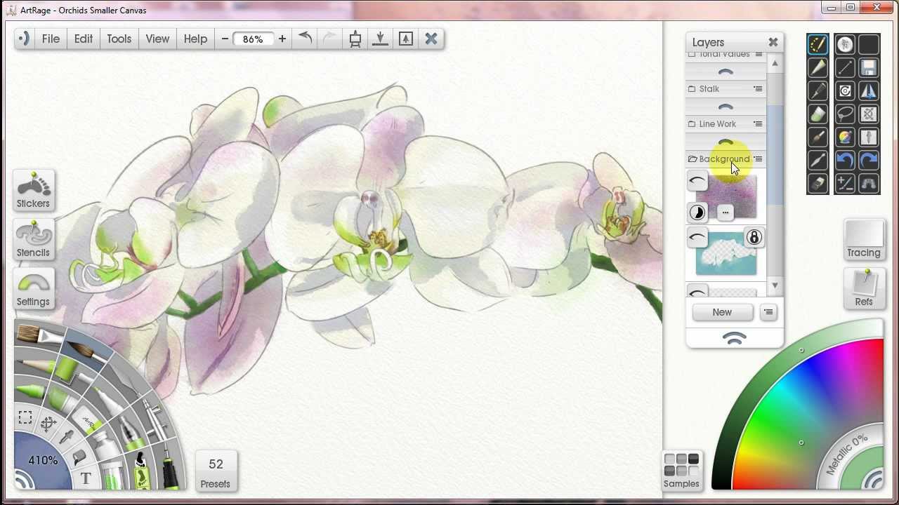 How to Paint with Watercolors in Artrage #6- Layer Masks and Glazing