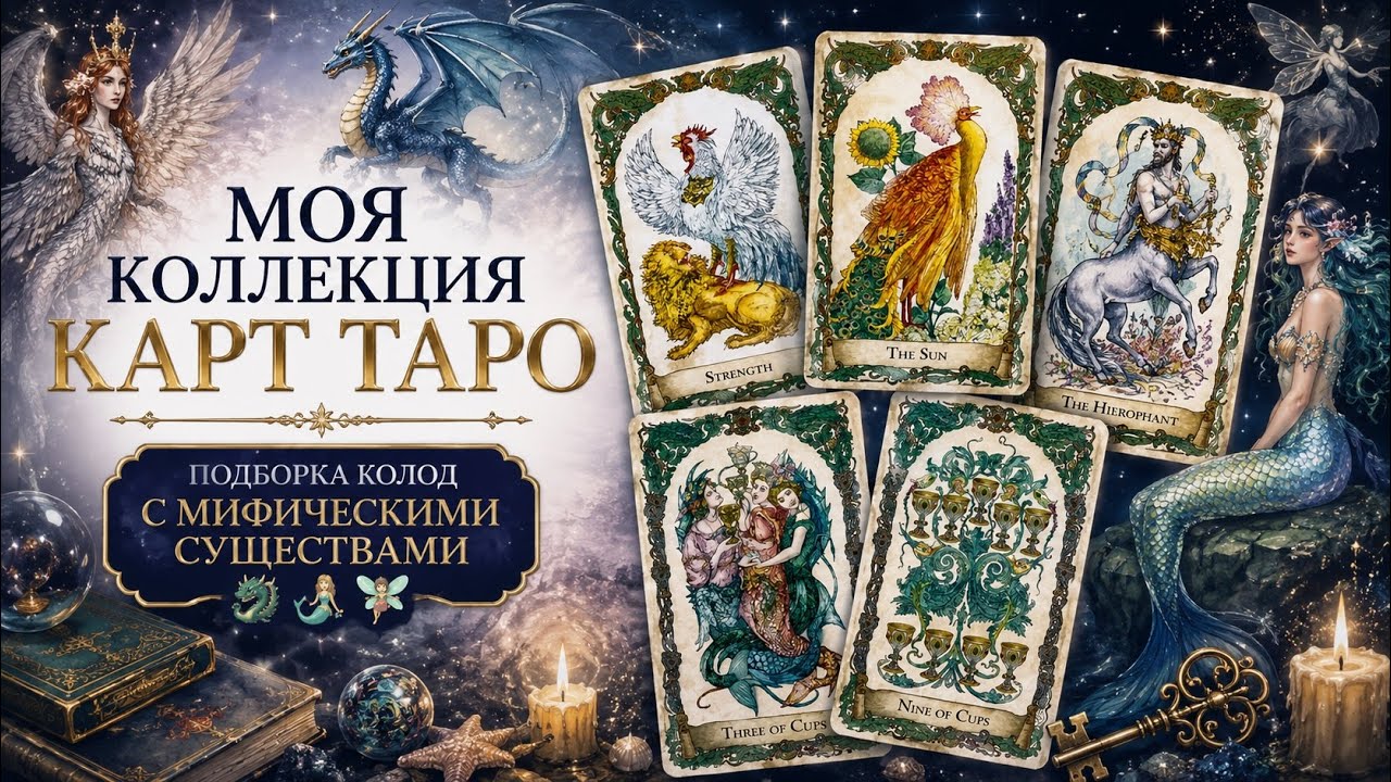 МОЯ КОЛЛЕКЦИЯ КАРТ ТАРО - Подборка колод с Мифическими существами 🧌🧜🧚🏼