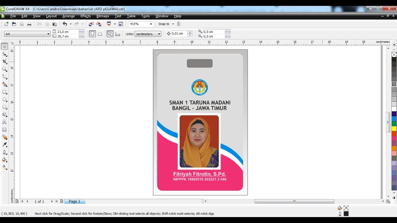 Tutorial Desain ID Card Pegawai dengan Coreldraw hanya 10 Menit