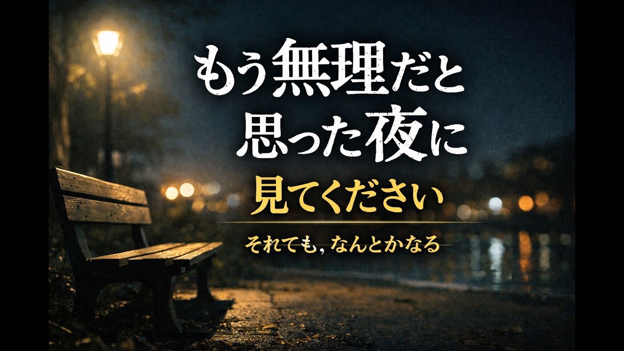 もう無理だと思った夜に見てください【それでも、なんとかなる】#それでもなんとかなる#もう無理だと思った夜#人生に効く言葉#名言#心に響く#自己肯定感#しんどい夜#前向きになれる#人生#応援メッセージ