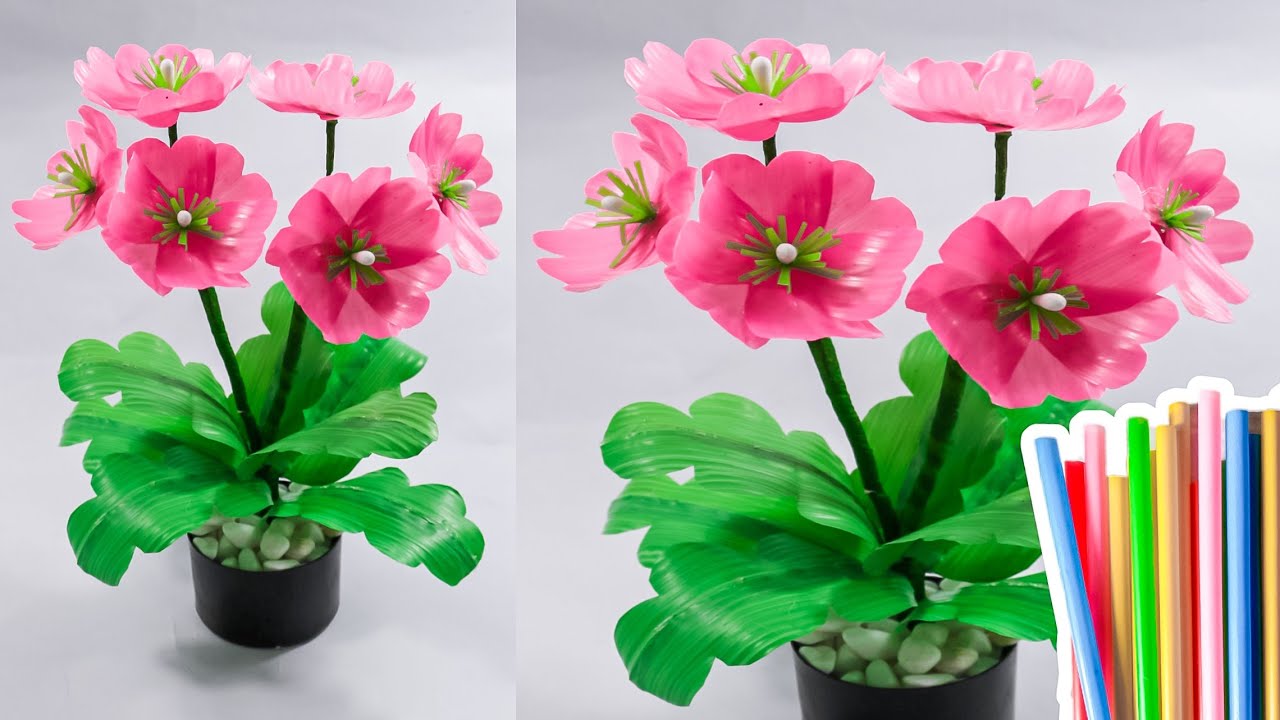 cara membuat bunga yang cantik dan menarik dari sedotan kreatif