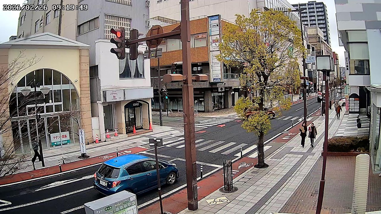 山形県山形市本町二丁目国道112号市役所方面ライブカメラ Yamagata Yamagatashi Live camera.world.cam