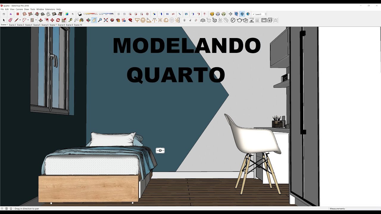 24 - Curso Sketchup - Modelagem Quarto