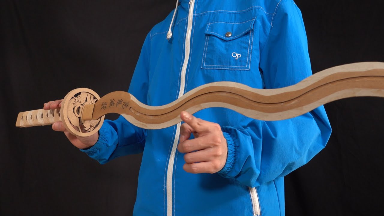 ダンボールで伊黒小芭内の日輪刀を打つ/鬼滅の刃/Obanai Iguro's Nichirin Blade Cardboard DIY - Demon Slayer -