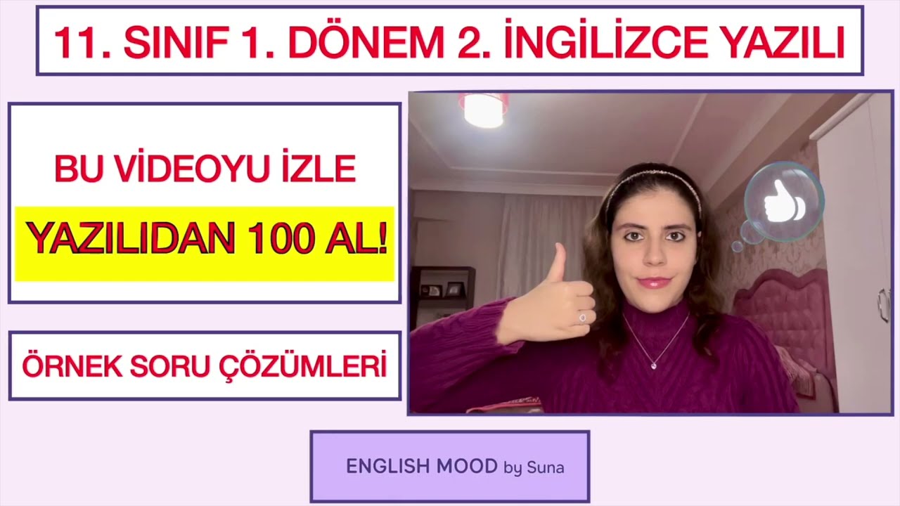 11. Sınıf İngilizce 1. Dönem 2. Yazılı Örnek Soruları ve Yanıtları #11sınıf #ingilizce #lise