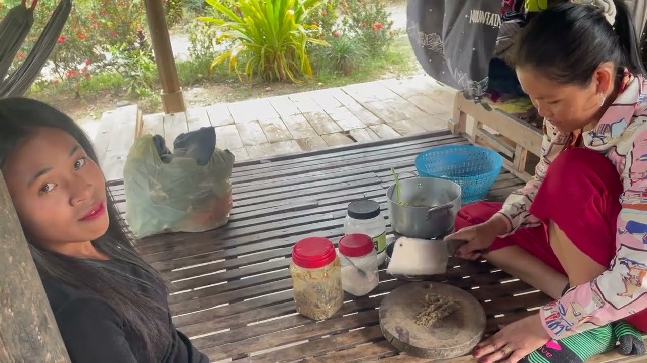 We are preparing a traditional favorite: grilled Prahok with pork
