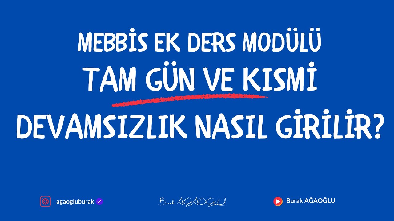 MEBBİS EK DERS MODÜLÜ PERSONEL DEVAMSIZLIĞI NASIL GİRİLİR?