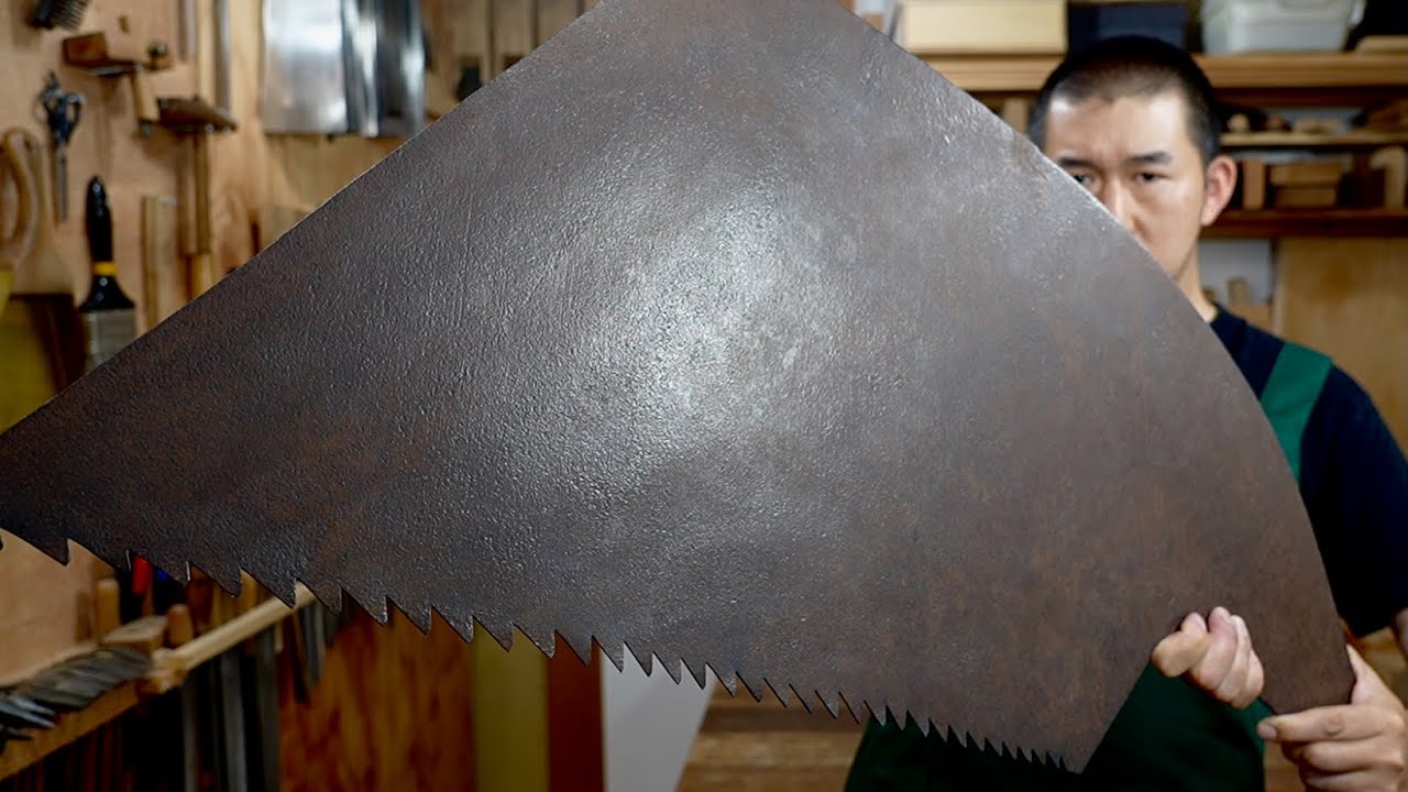 100年以上前の玉鋼大鋸のやばすぎる刃をガチ修復して丸太を真っ二つにした