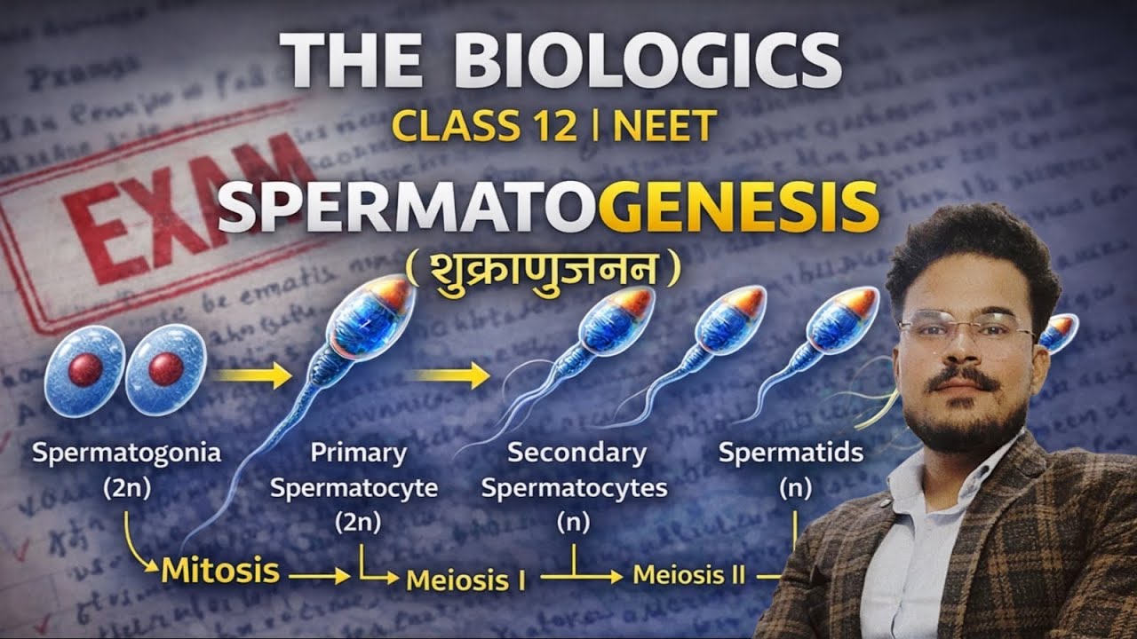 Spermatogenesis (शुक्राणुजनन) | Human Reproduction | Class 12 NEET