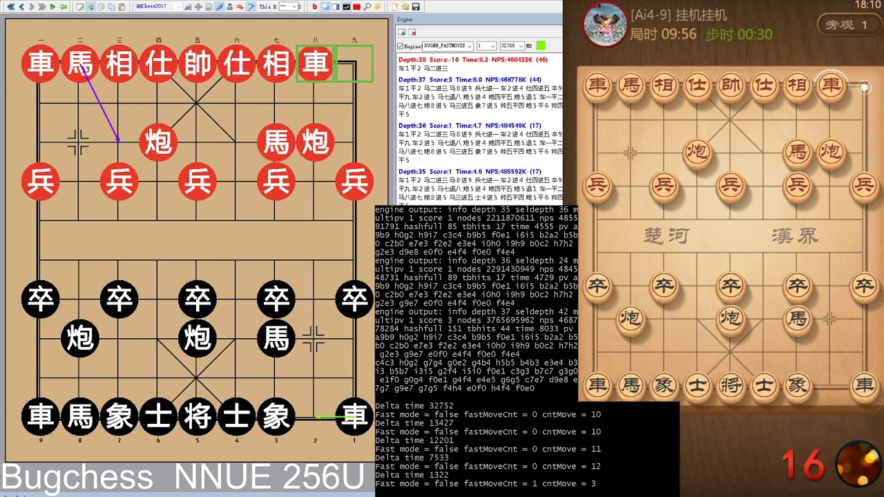Giao Cờ tướng software tr&ecirc;n TTTK AI với phần mềm BUGCHESS NNUE 256U