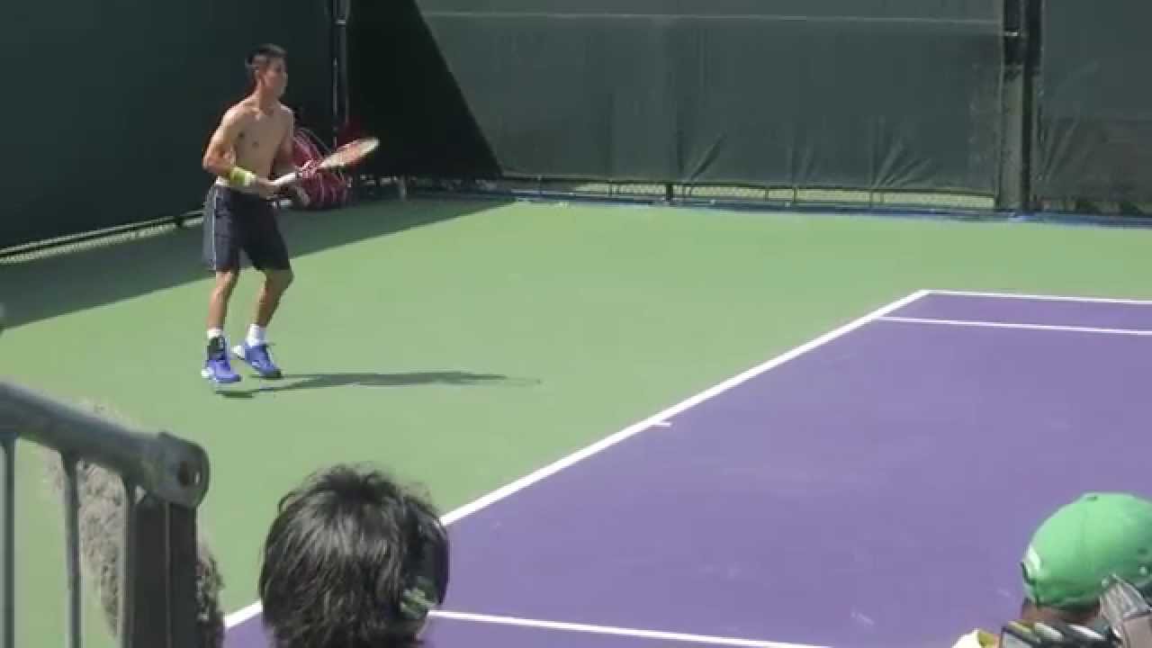 Kei Nishikori Practice MIAMI OPEN 2015