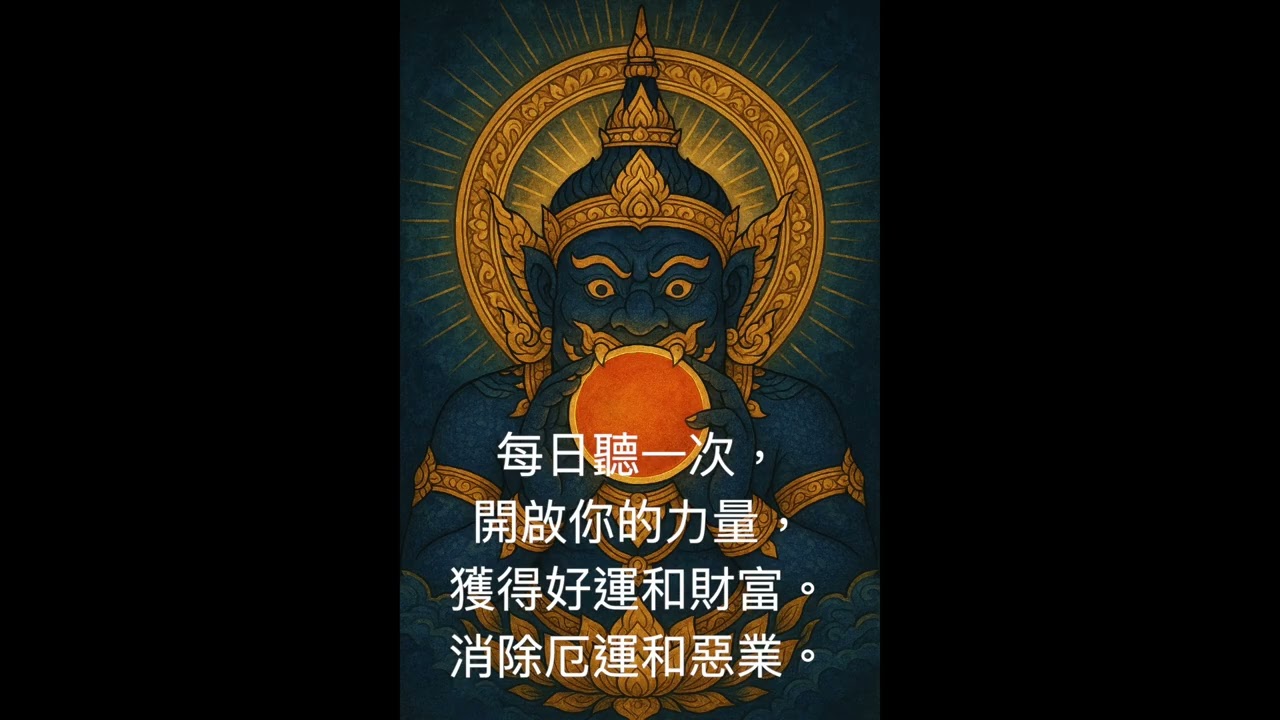 拉胡天神心咒 Phra Rahu Katha 每日播一次 開啟你的力量 獲得好運和財富 play once a day on Wednesdays.gain good luck and wealth.