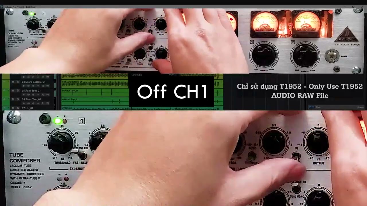 Test Drum Behringer 2 Channel Tube Compressor/ Limiter T1952