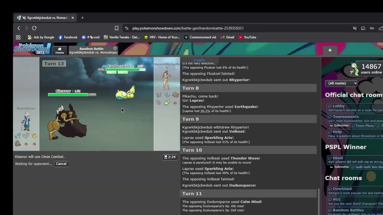 Random battles go wooooo