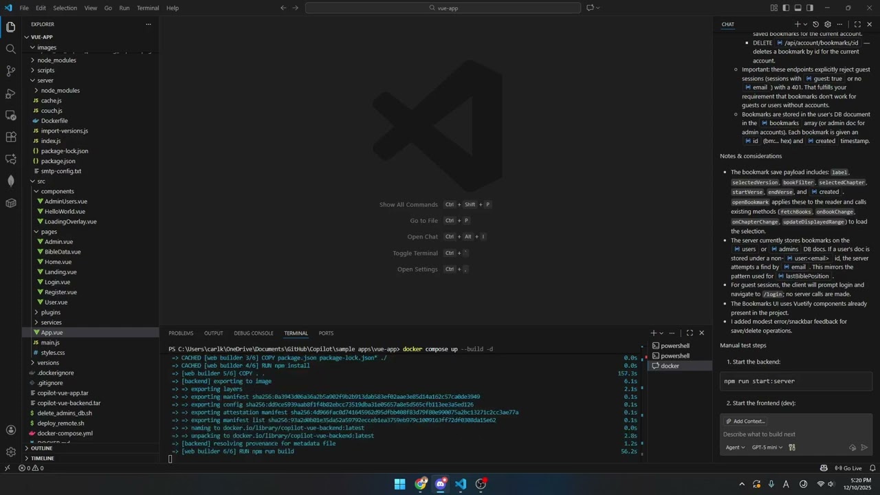 Adding a bookmark feature with Copilot