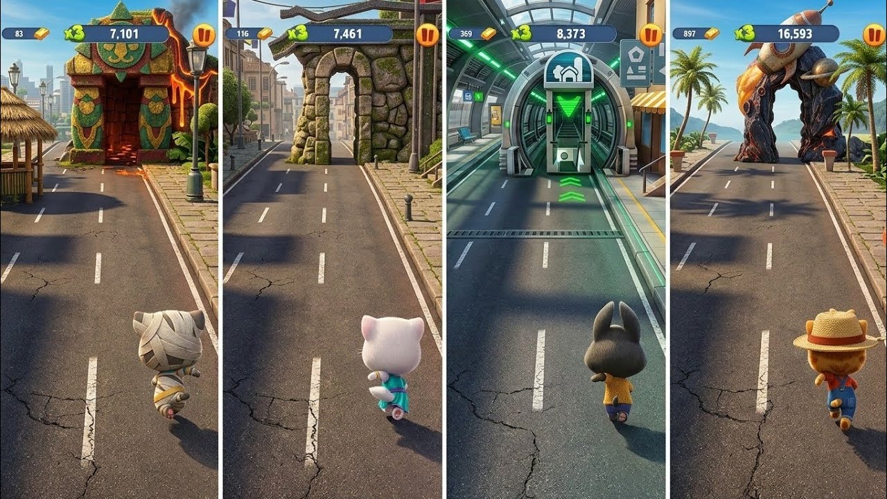 Talking Tom Gold Run: Talking Tom, Talking Angela, Talking Becca, Talking Ginger (Android/iOS) ге...