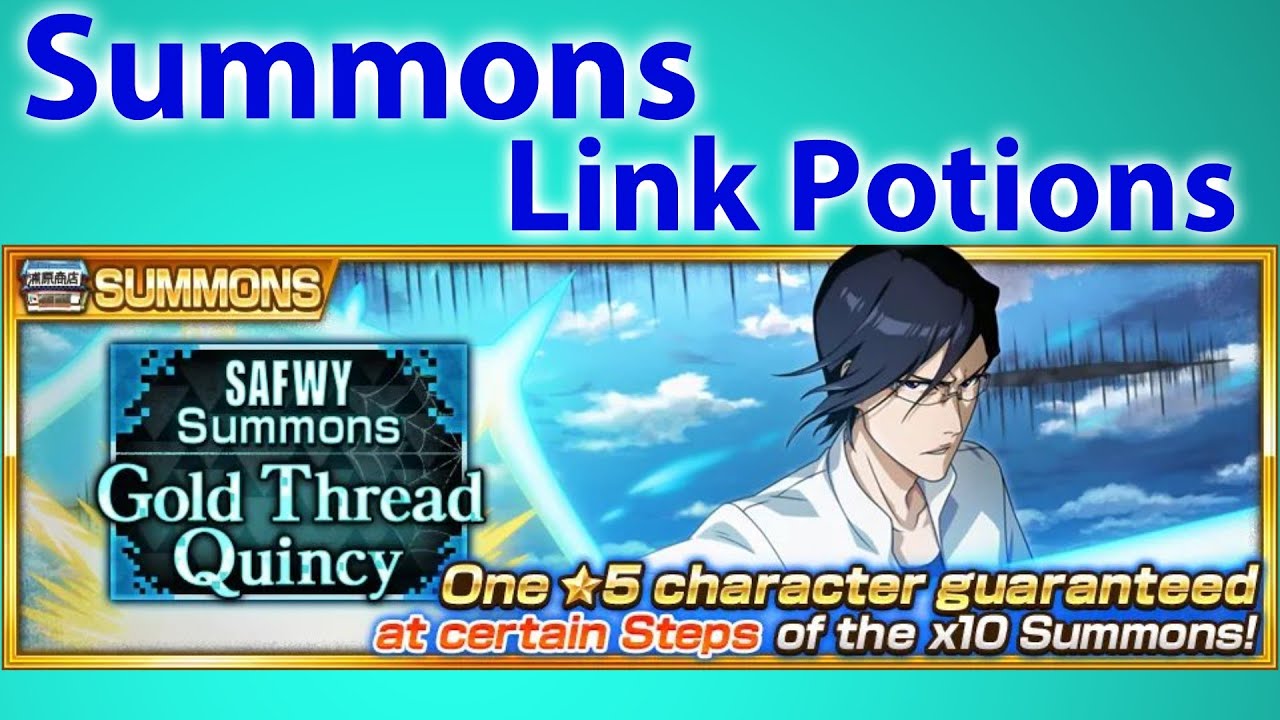 Summons SAFWY Uryu Ishida Gold Thread Quincy Bleach brave souls