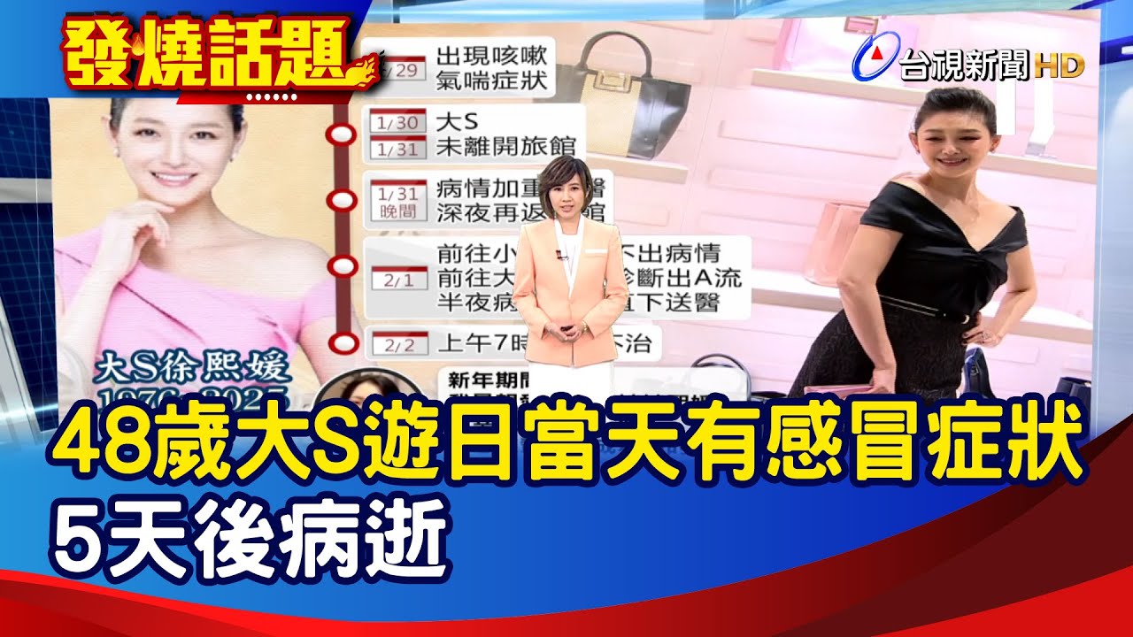 48歲大S遊日當天有感冒症狀 5天後病逝【發燒話題】-20250203