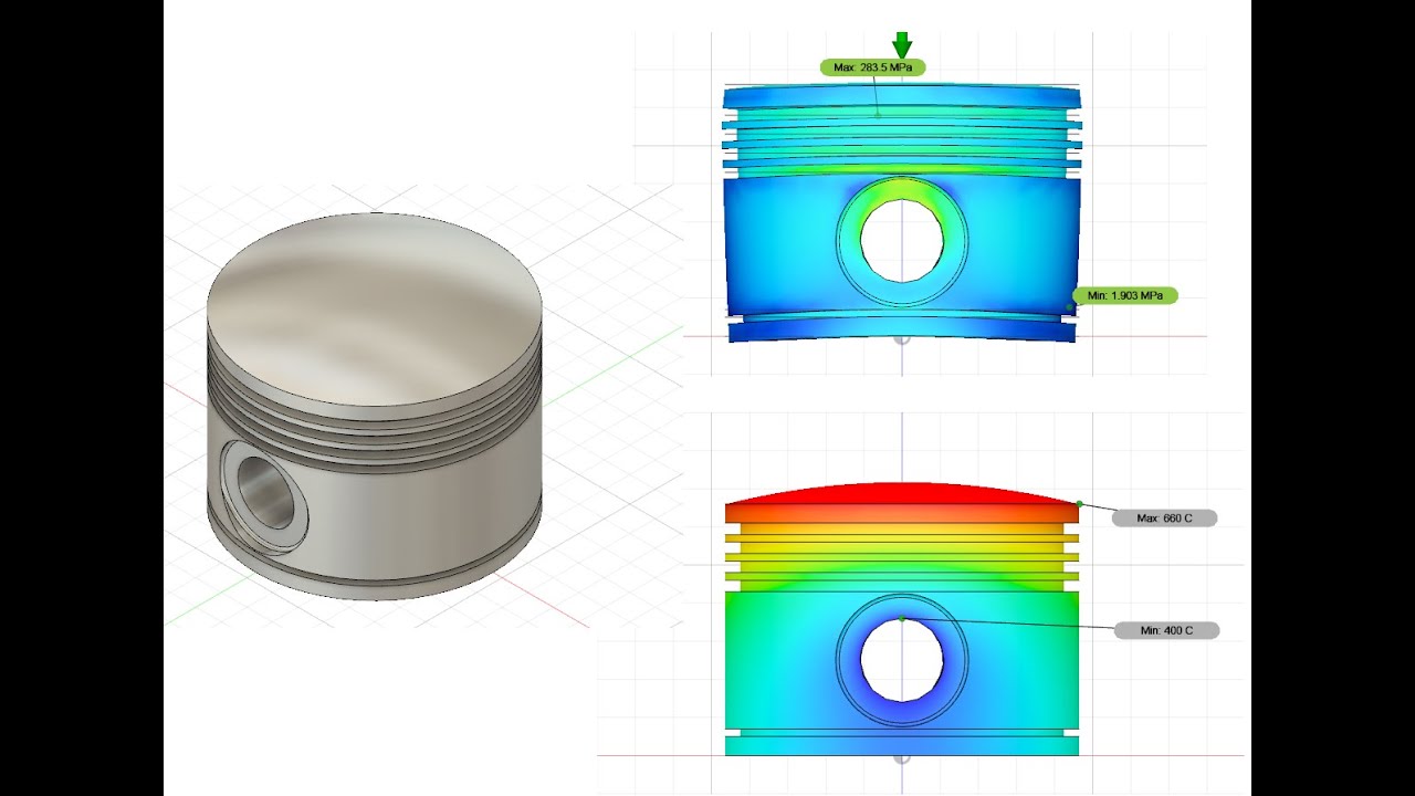 Static and Thermal Analysis on Piston in Autodesk Fusion 360