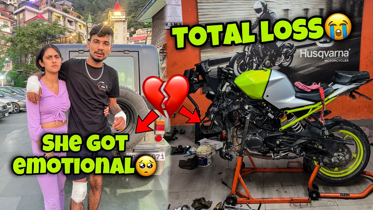 She Got Emotional After Seeing me🥺 ||Bike Total Loss😭|| Ladakh Ride Cancel💔    Kawa h2r