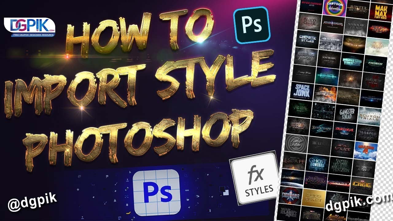 how to import Styles in Photoshop | Text Style | Photoshop Layer Styles