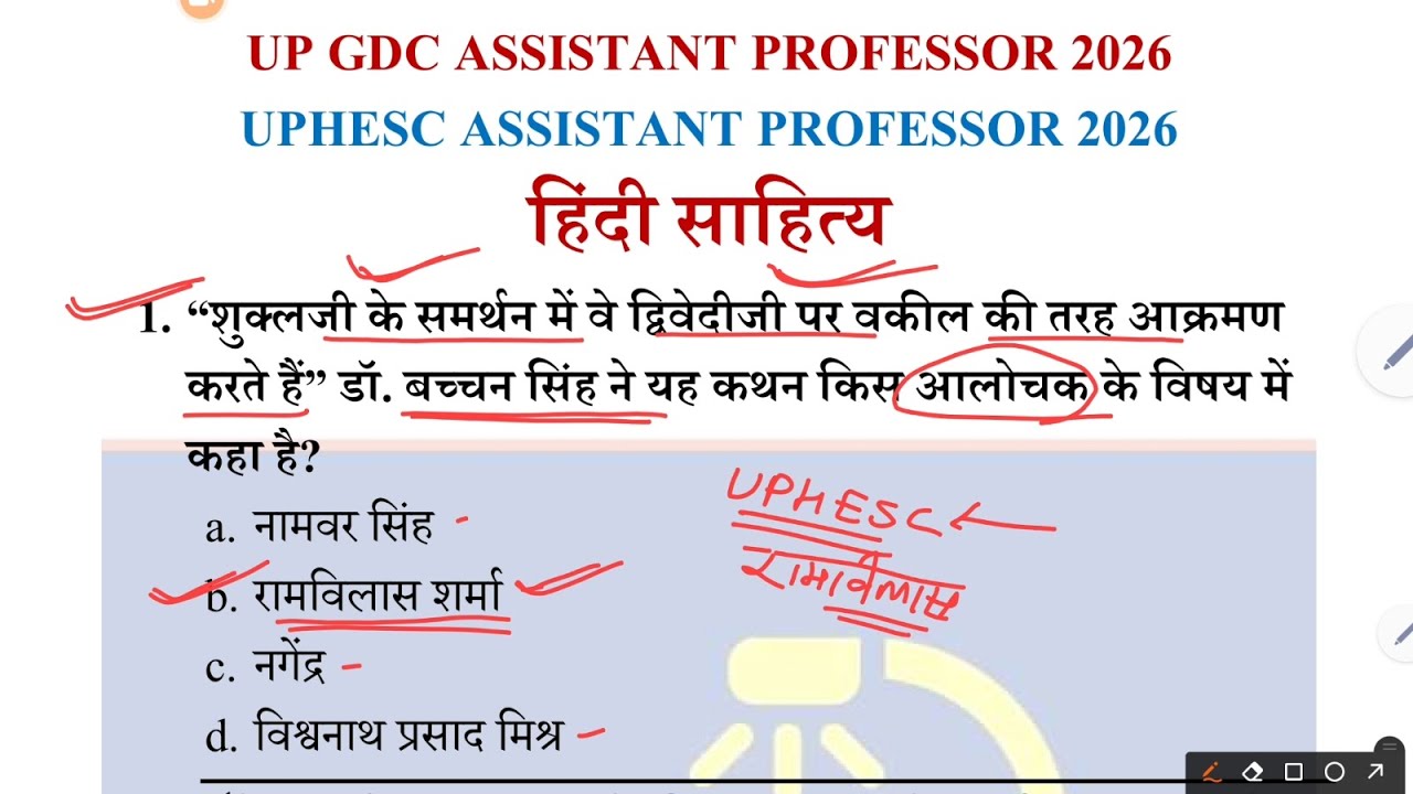 हिंदी साहित्य का दूसरा इतिहास - बच्चन सिंह की पुस्तक से बनने वाले नए किस्म के प्रश्न। UPHESC Hindi 