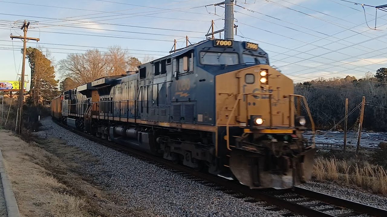 CSXT 7000 Leads CSX Train E319 Out Of Columbia SC On The CN&L Subdivision 