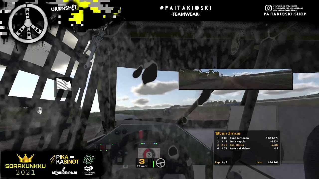 Tehdastiimi El&auml;v&auml;n&auml;. iRacing SORAKUNKKU treenikisa Crandon