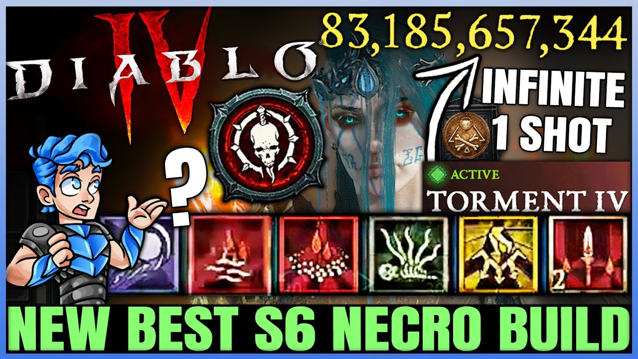 Diablo 4 - New Best Meta BILLION DAMAGE Necromancer Build - S6 OP Blood Wave Combo - Full Guide!