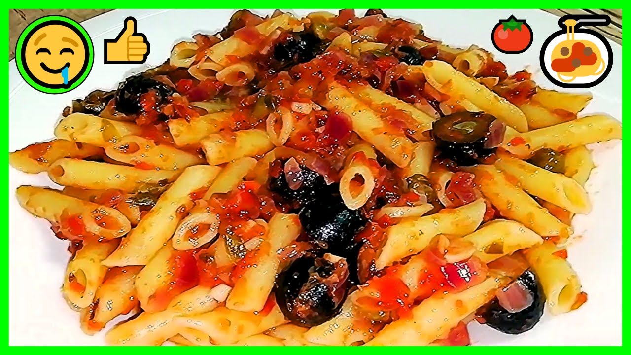 🇮🇹 MACARRONES PICANTES a la PUTTANESCA 🍝🍅🤤