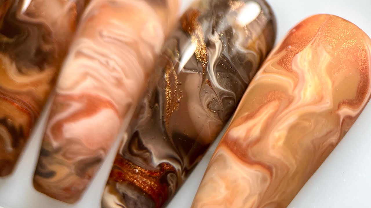 NAIL ART MARBRE FACILE ! 🍂🫶🏼