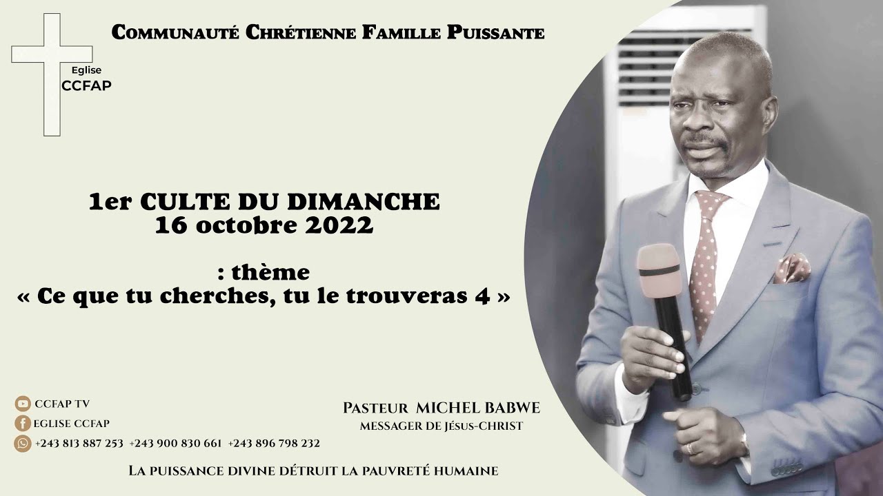 Pasteur Michel BABWE.  &laquo; Ce que tu cherches, tu le trouveras 4 &raquo;.