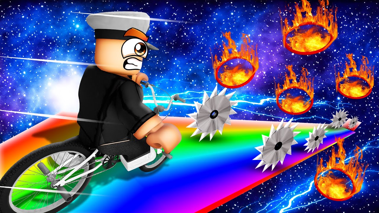 GIANT OBBY but ON A BIKE in ROBLOX