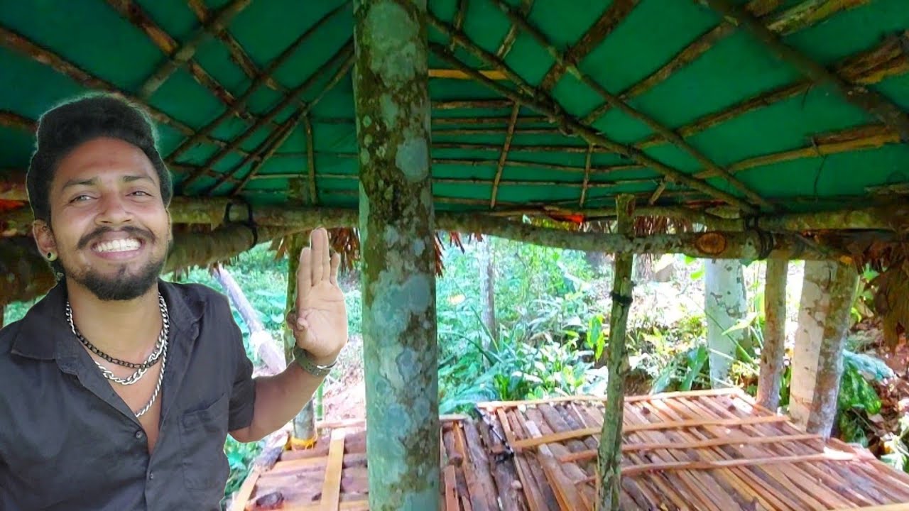 primitive style tree hut 🌳🌳made by waste material 🌿🌿മര വീട് 🙄🙄