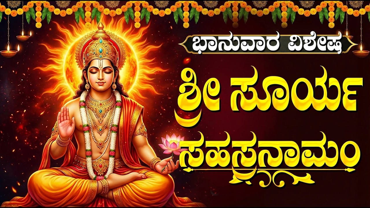 ಶ್ರೀ ಸೂರ್ಯ ಸಹಸ್ರನಾಮ ಸ್ತೋತ್ರಮ್ | Powerful Surya Sahasranama Stotram In Kannada