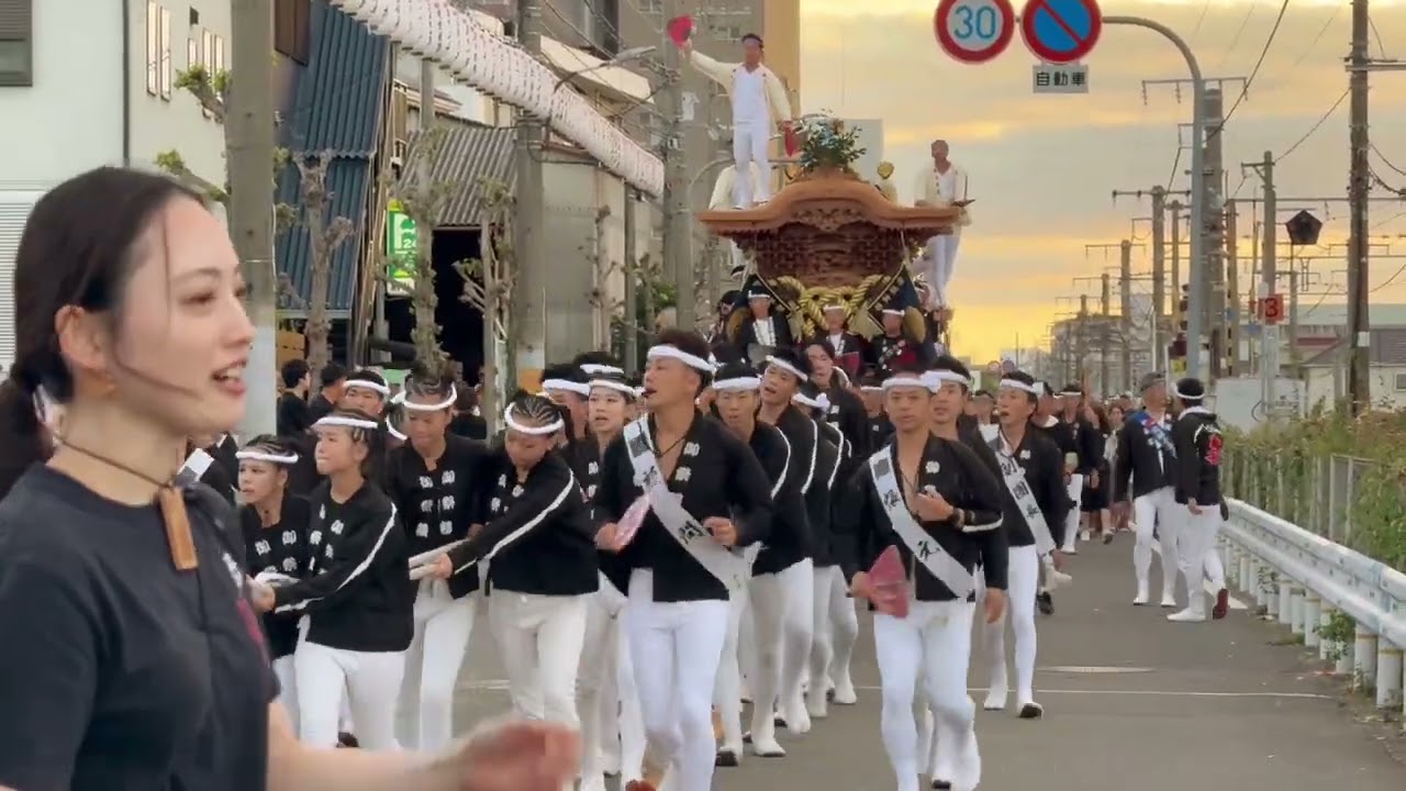 【信太 幸の祭りは月曜までやりまわし真っ暗なるまでいてる本部前トリは 粘り強く 富秋町 】和泉市 信太 幸 だんじり祭り
