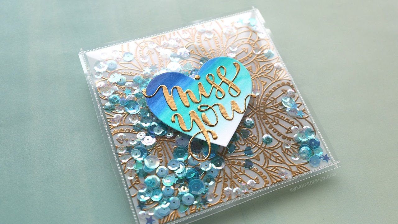 Fused Shaker Card with Embossed Vellum