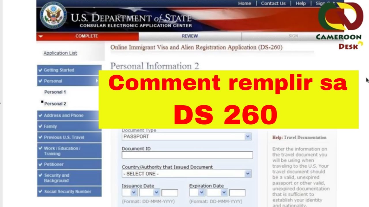 Comment remplir sa ds 260 - étape par étape