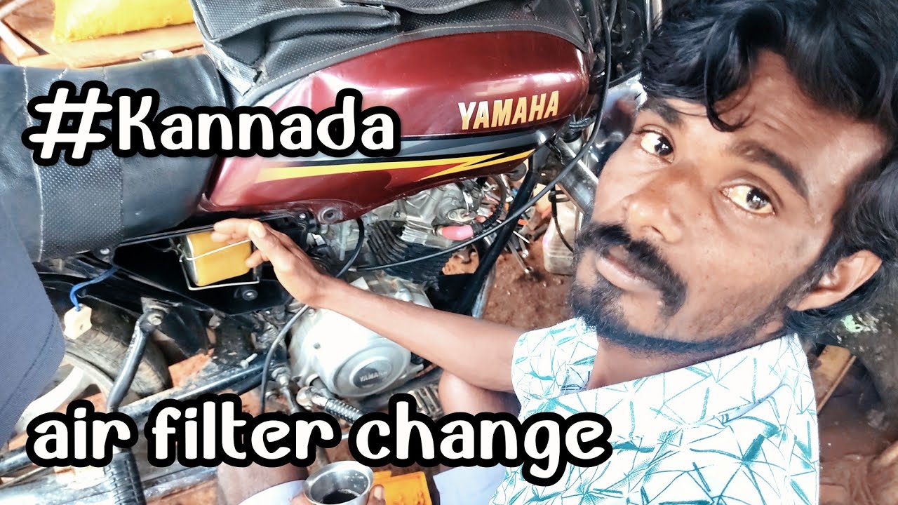yamaha crux bike air filter cleaning paner perumal 🏍️👆kannada 🤝