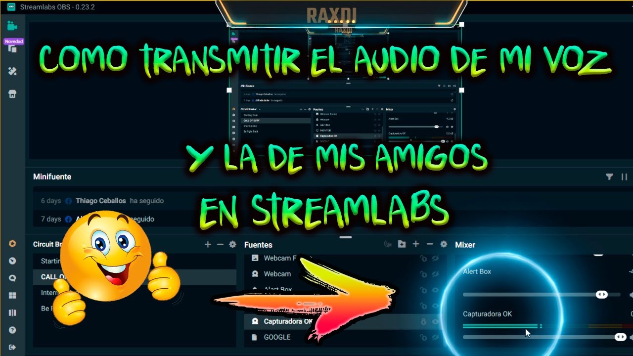 CONFIGURACION CAPTURADORA🎮 HDMI WITH LOOP en STREAMLABS OBS👌-AUDIO-IMAGEN-MICROS
