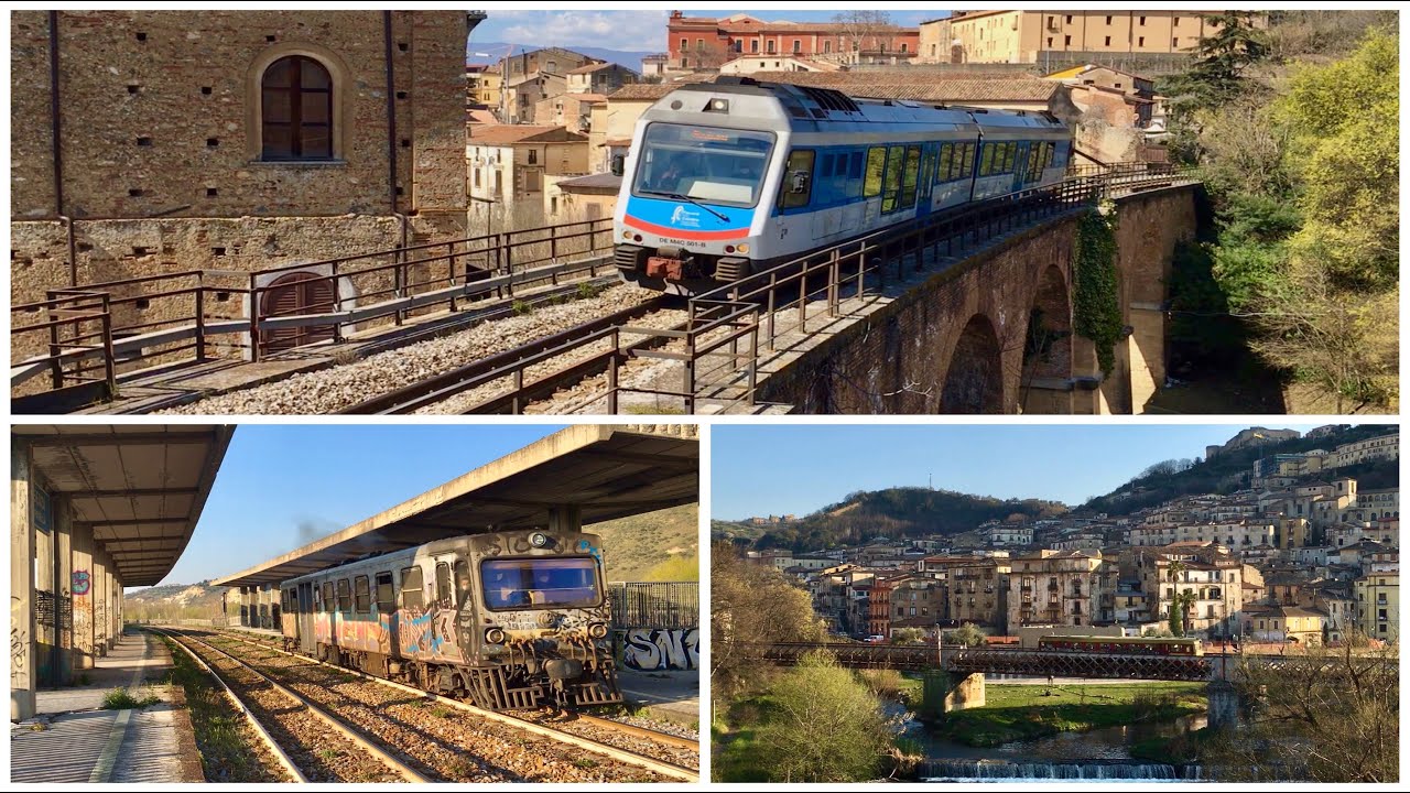 Tris di treni in transito di Ferrovie della Calabria nella città di Cosenza