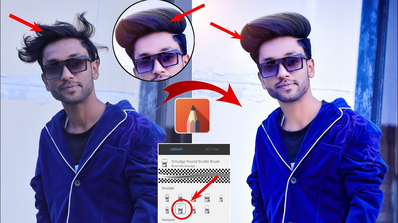 Autodesk Hair Editing Step By Step |Autodesk Sketchbook Hair Editing | Sketchbook Hair Style Editing