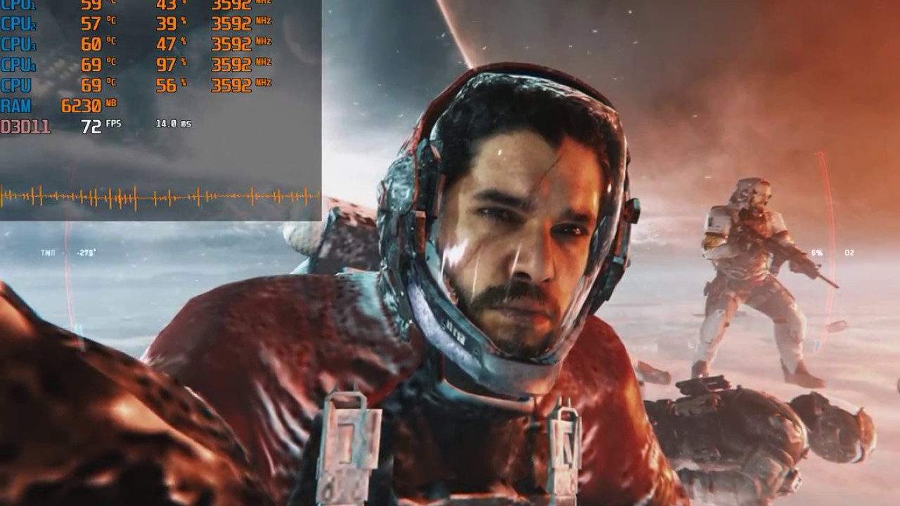 Intel Core i5 3570k and Asus Nvidia Geforce GTX 680 in game Call of Duty  Infinite Warfare