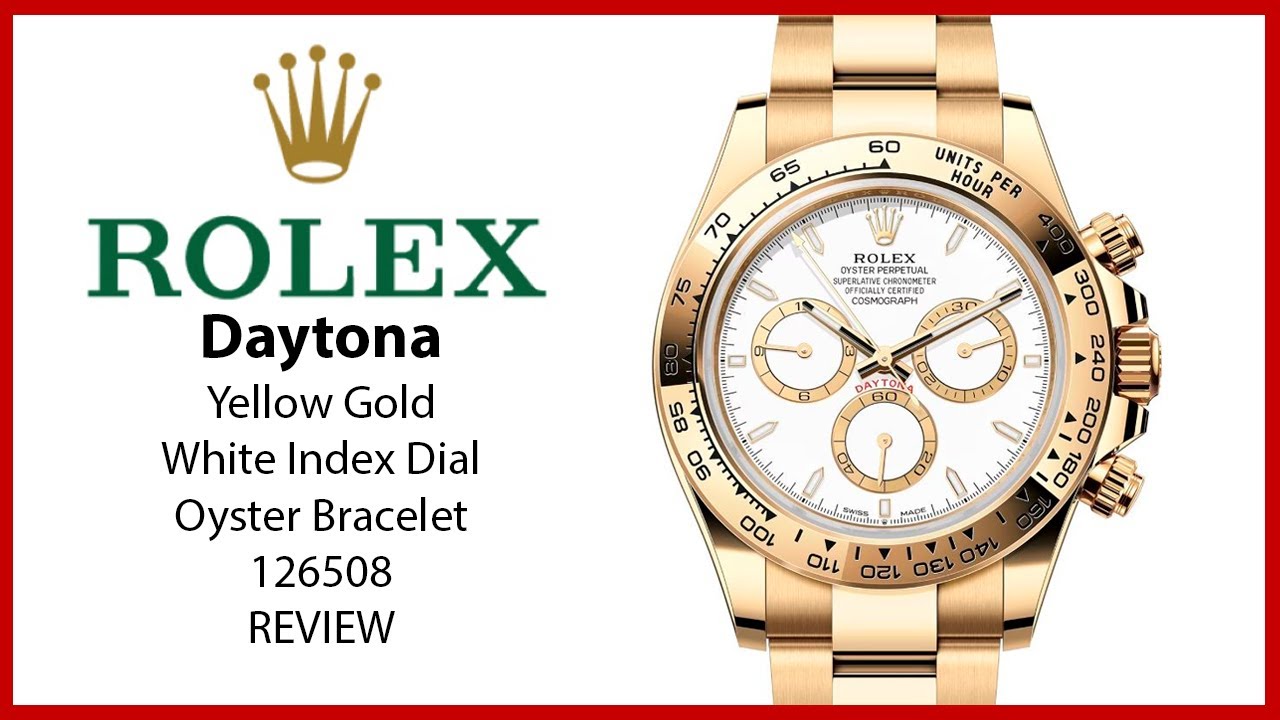 ▶ Rolex Daytona Yellow Gold White Index Dial Oyster Bracelet 126508 - REVIEW