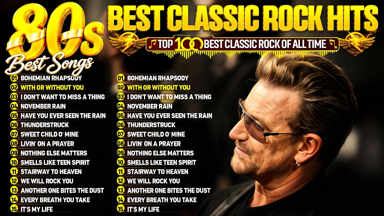 U2, Metallica, Queen, Nirvana, Guns N Roses, Bon Jovi, ACDC 🔥 Best Classic Rock Songs 70s 80s 90s