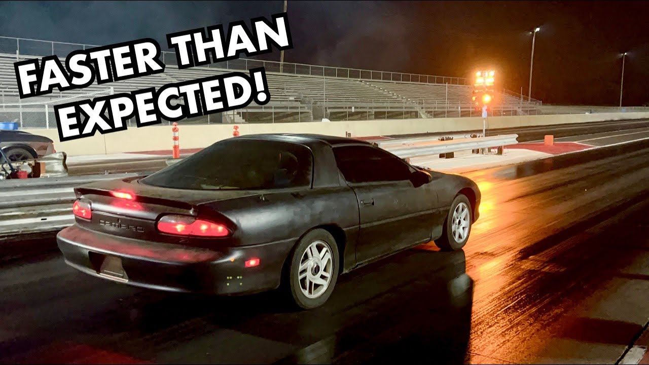 BOUNCING OFF THE REV LIMITER In Our Salvage Z28 Camaro 1995/ First Pass at the Track!