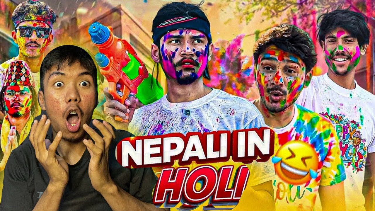NEPALI IN HOLI 😂🔥 OGWood Ko Funny Holi Video Reaction | Crazy Holi Moments | Mikchan Reaction
