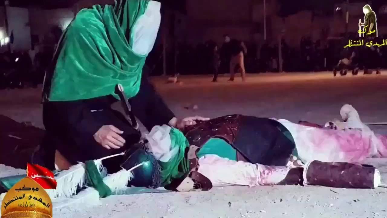 تشابيه مقتل ابا الفضل العباس2015 موكب المهدي المنتظر (عج)مسجد الزهراء_قضاء المناذرة_حي الزهراء