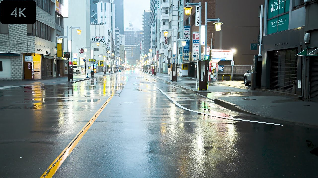 4K Japan Walk | Cinematic Rain in Nagoya : City Lights to Old Streets | 名古屋 雨散歩